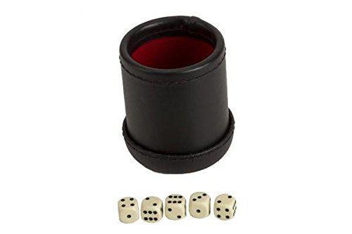 Deluxe Black Leather Dice Cup w/dice