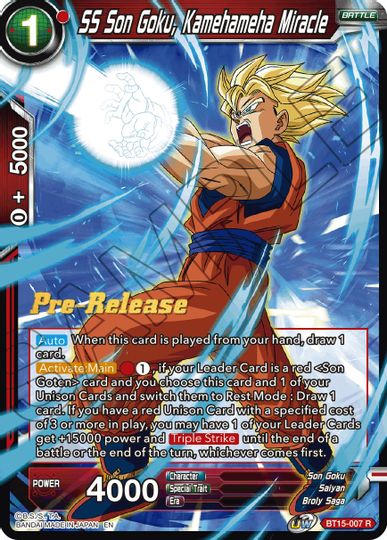 SS Son Goku, Kamehameha Miracle (BT15-007) [Saiyan Showdown Prerelease Promos]