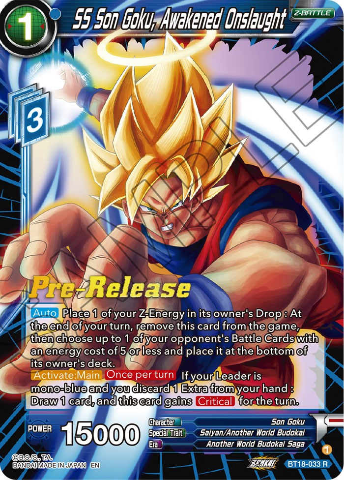 SS Son Goku, Awakened Onslaught (BT18-033) [Dawn of the Z-Legends Prerelease Promos]