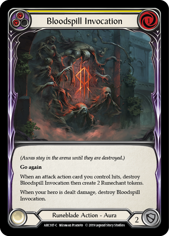Bloodspill Invocation (Yellow) [ARC107-C] 1st Edition Rainbow Foil