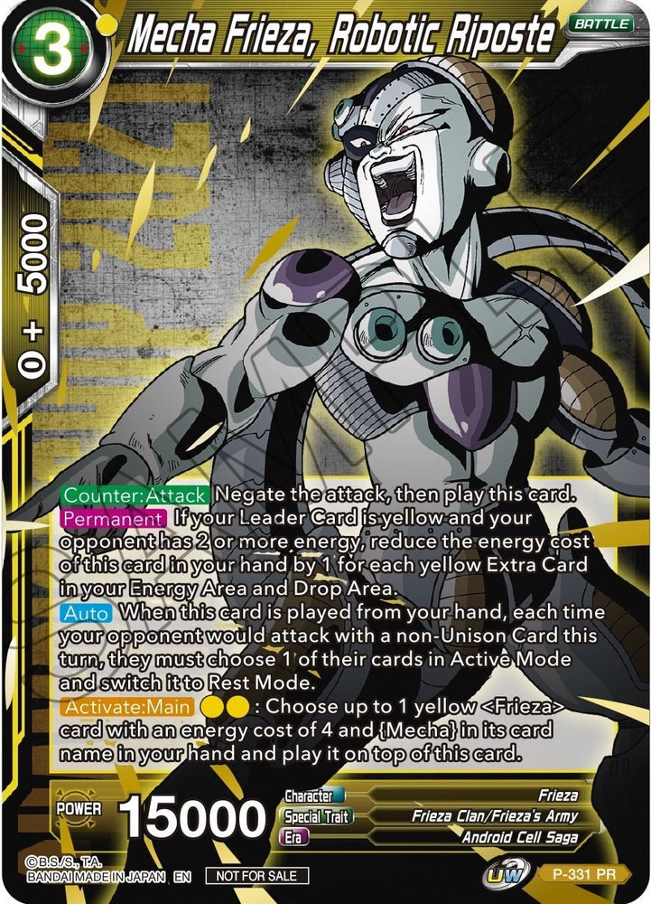 Mecha Frieza, Robotic Riposte (Gold Stamped) (P-331) [Tournament Promotion Cards]