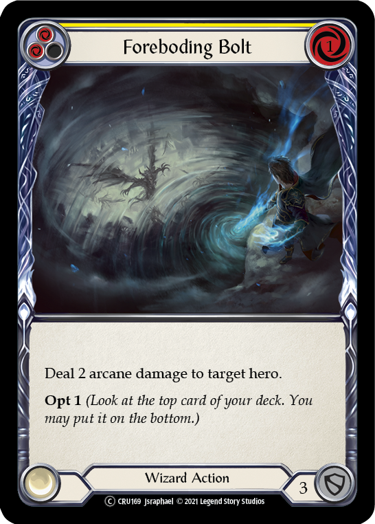 Foreboding Bolt (Yellow) [U-CRU169-RF] Unlimited Rainbow Foil